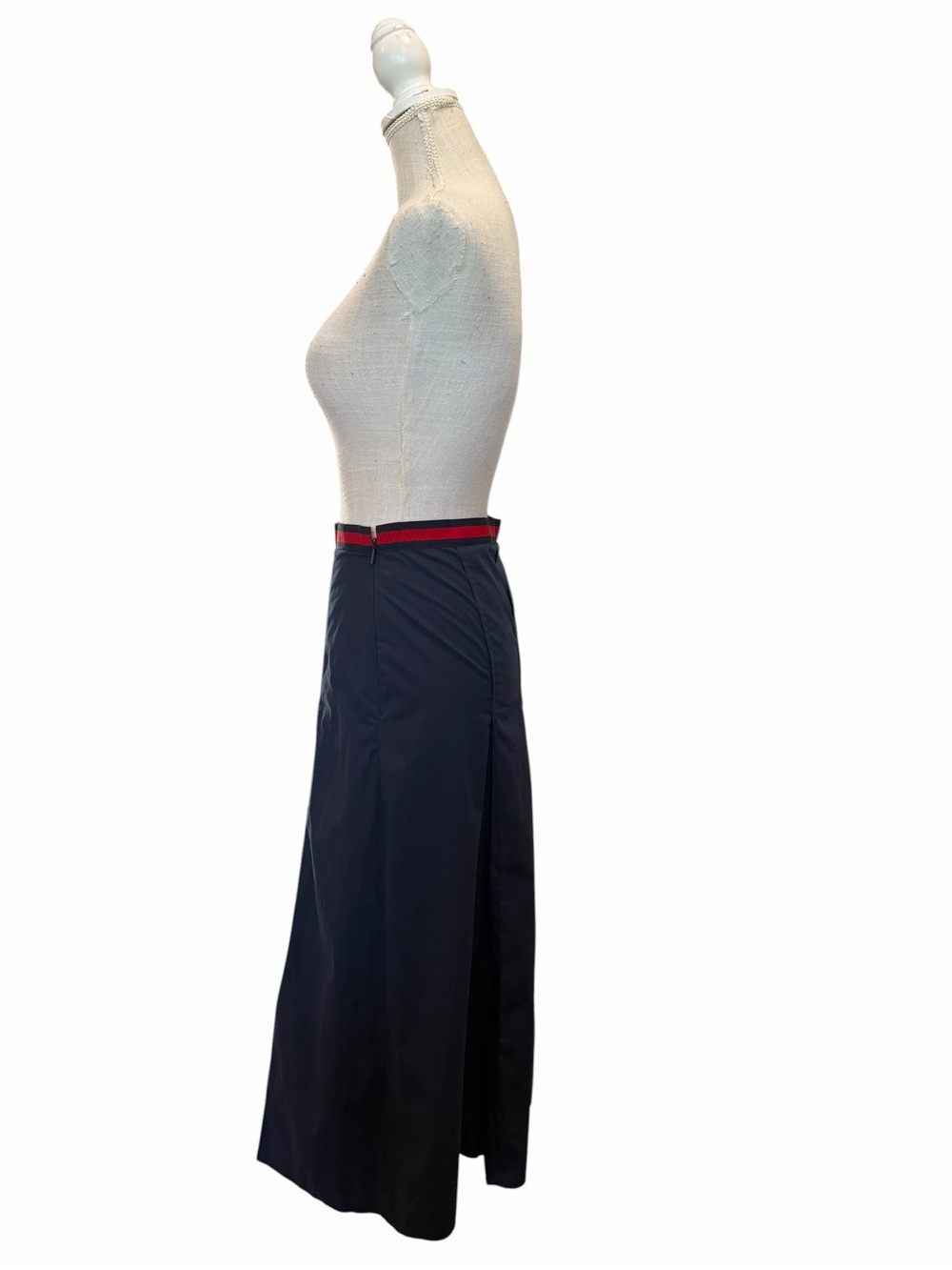 Gucci Navy Midi Skirt with Red Waistband - Picture 5 of 7